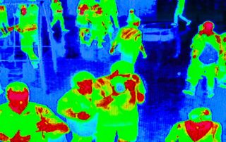 infrared image of crowds