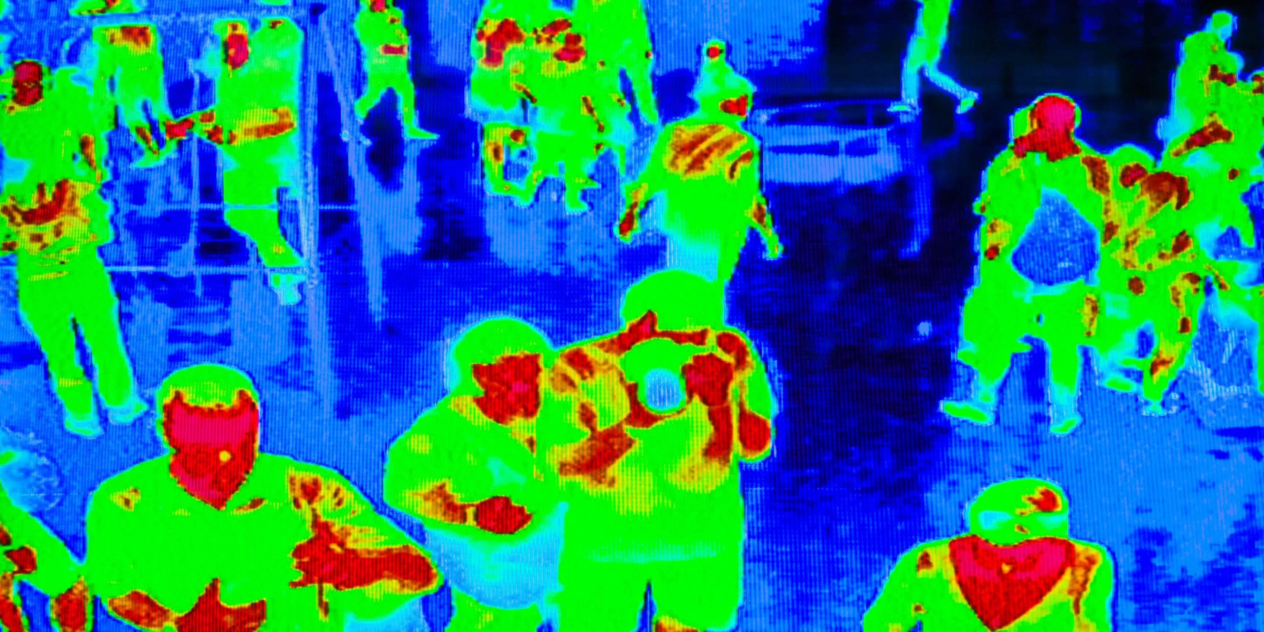 infrared image of crowds