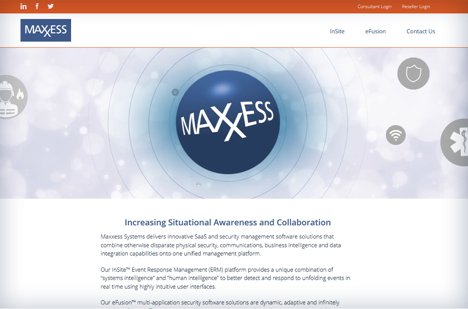 Home Page of the new Maxxess Website